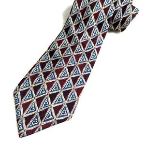 Vintage Men's 100% Silk Tie Geometric Motif by Placezna